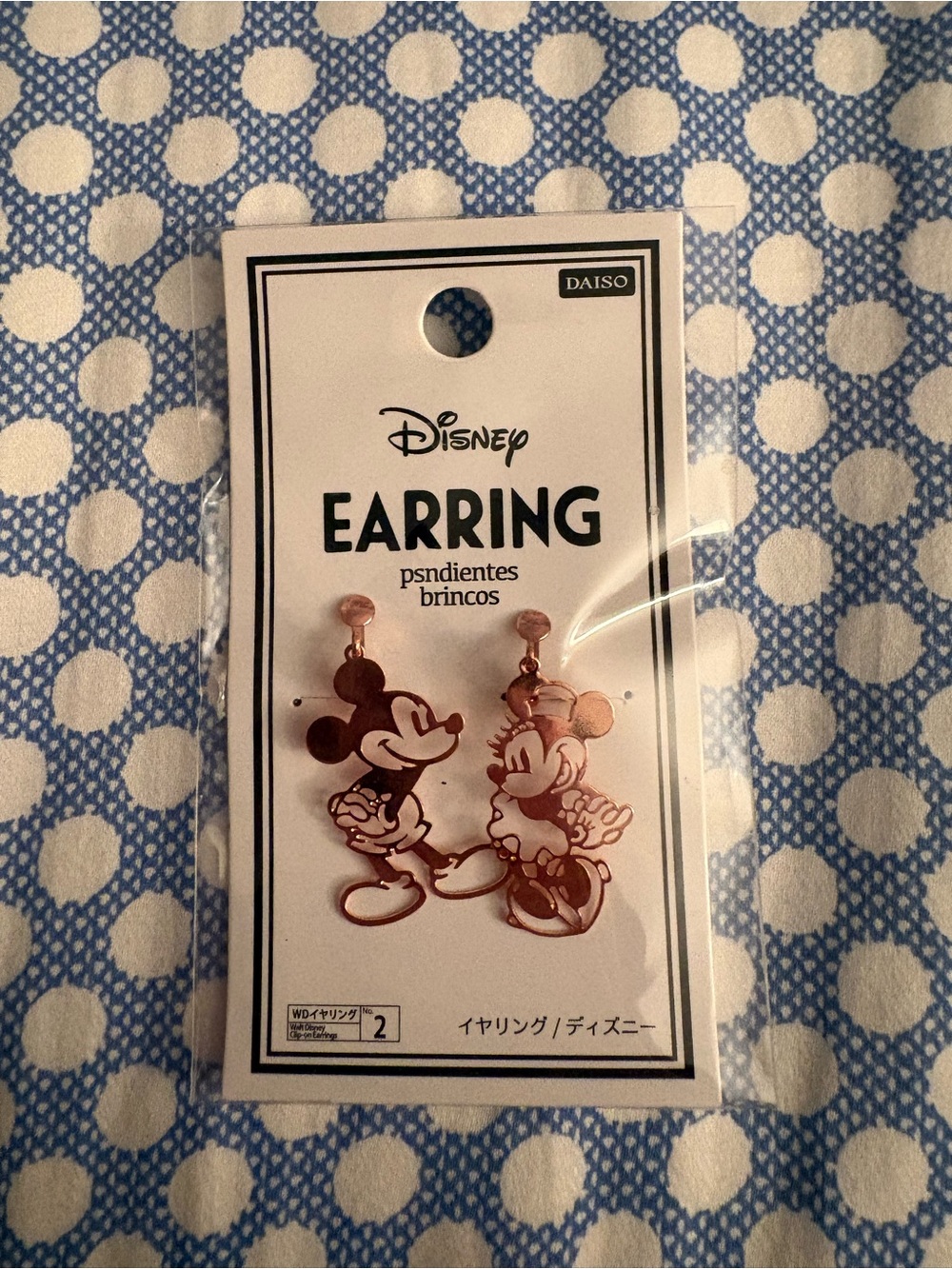 Disney Rose Gold Mickey & Minnie clip on  Earrings